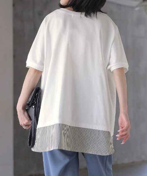 HUG.U(ハグユー)の「「重ね着風」UVカット × 接触冷感 Tシャツ(Tシャツ/カットソー・レディース・レッド/ブラック/ホワイト・FREE)」の8枚目の写真