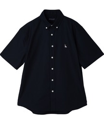 TOKYO SHIRTS | カジュアルシャツ フレンチブルドッグ刺繍 オックスフォードシャツ ボタンダウン 綿100% 半袖 メンズ(ポロシャツ)