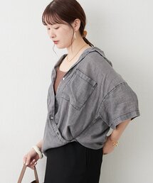 3wayシアーデニム5分袖シャツ