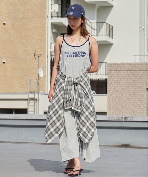 Chick(チック)の「Printed Maxi-Length Camisole Dress / プリントデザイン マキシ丈 キャミソールワンピース きれいめ カジュアル 韓国 レディース コットン 2026年 夏 夏服(ワンピース・レディース・ネイビー/グレー/ピンク/グリーン・FREE)」の8枚目の写真