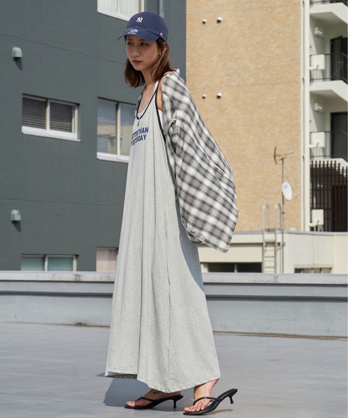Chick(チック)の「Printed Maxi-Length Camisole Dress / プリントデザイン マキシ丈 キャミソールワンピース きれいめ カジュアル 韓国 レディース コットン 2026年 夏 夏服(ワンピース・レディース・ネイビー/グレー/ピンク/グリーン・FREE)」の9枚目の写真