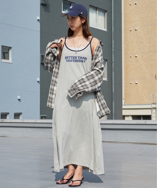 Chick(チック)の「Printed Maxi-Length Camisole Dress / プリントデザイン マキシ丈 キャミソールワンピース きれいめ カジュアル 韓国 レディース コットン 2026年 夏 夏服(ワンピース・レディース・ネイビー/グレー/ピンク/グリーン・FREE)」の10枚目の写真