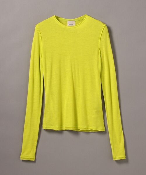 Calvin Klein(カルバン・クライン)の「長袖Tシャツ - ロングスリーブトップ(Tシャツ/カットソー・レディース・イエロー×グリーン/ブラック・XS/S/M)」の6枚目の写真