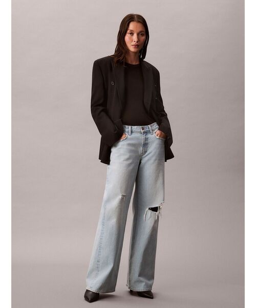 Calvin Klein(カルバン・クライン)の「長袖Tシャツ - ロングスリーブトップ(Tシャツ/カットソー・レディース・イエロー×グリーン/ブラック・XS/S/M)」の8枚目の写真