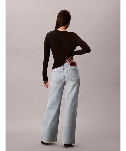 Calvin Klein(カルバン・クライン)の「長袖Tシャツ - ロングスリーブトップ(Tシャツ/カットソー・レディース・イエロー×グリーン/ブラック・XS/S/M)」の10枚目の写真