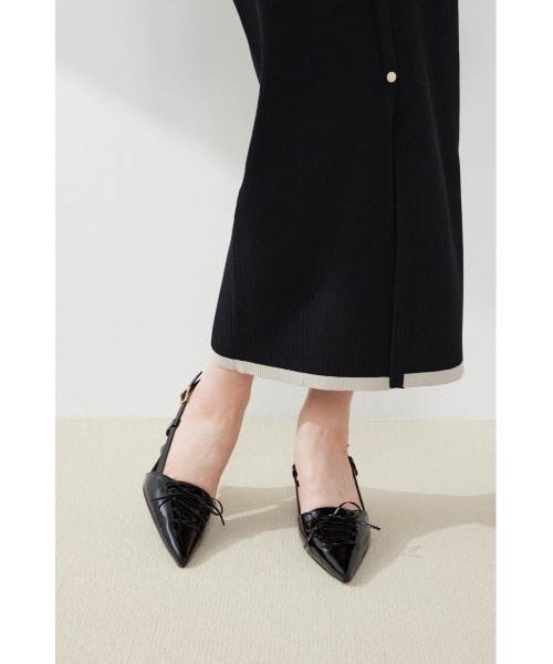 rienda（リエンダ）の「レースUPミュール　夏服（サンダル・レディース・ブラック/ブラウン・LARGE/MEDIUM/SMALL）」の2枚目の写真