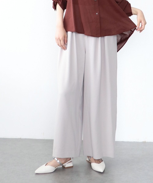 Jines（ジネス）の「ハイストレッチカルゼワッシャーパンツ（スラックス・レディース・ブラック/オフホワイト/チャコールグレー/ベージュ・38）」の4枚目の写真