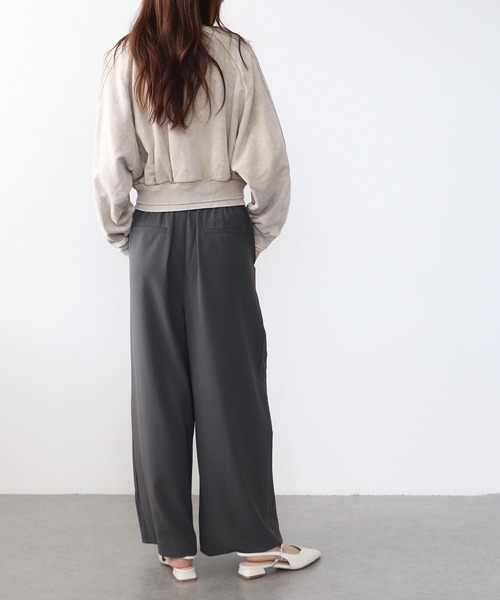 Jines（ジネス）の「ハイストレッチカルゼワッシャーパンツ（スラックス・レディース・ブラック/オフホワイト/チャコールグレー/ベージュ・38）」の7枚目の写真