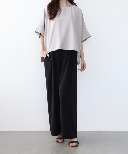 Jines（ジネス）の「ハイストレッチカルゼワッシャーパンツ（スラックス・レディース・ブラック/オフホワイト/チャコールグレー/ベージュ・38）」の8枚目の写真
