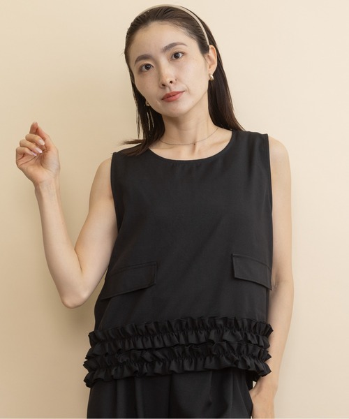lodie（ロディ）の「【ラグジュアリー セットアップ】フリルトリムプルオーバーとワイドパンツ（セットアップ・レディース・ブラウン/ブラック・FREE）」の22枚目の写真