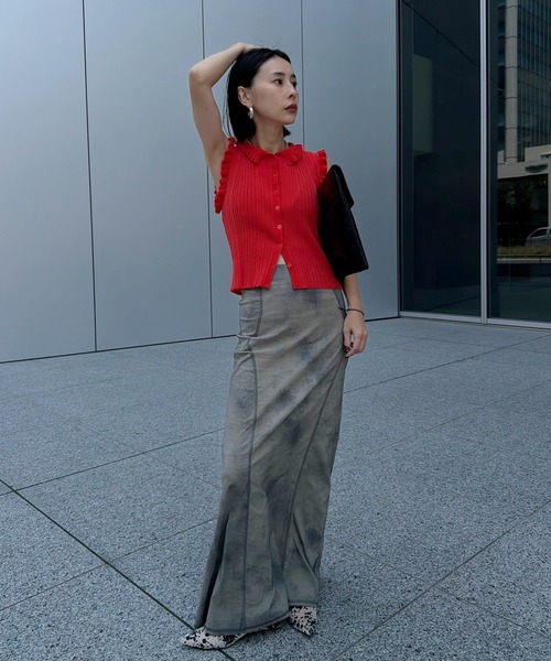 Ameri（アメリ）の「GRUNGE STRETCH SKIRT（スカート・レディース・カーキ/ブラック・SMALL/MEDIUM）」の22枚目の写真