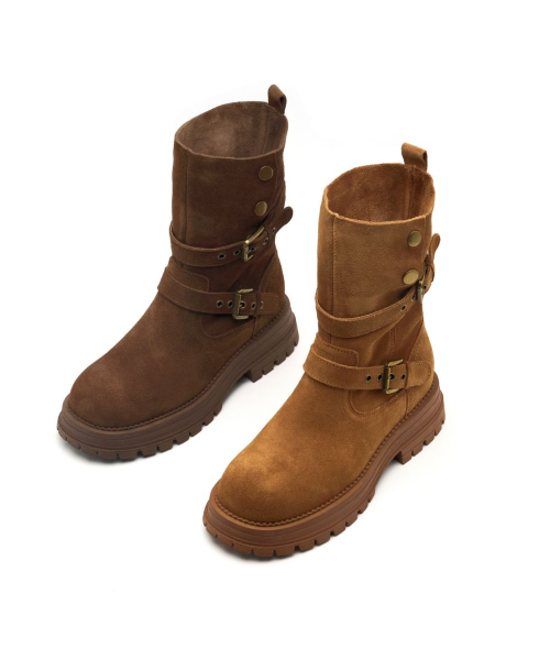 APIED MARCHE(アピエド マルシェ)の「コレット 牛革 ワーカーブーツ 5.5cm -PM3007 (2カラー)(ブーツ・レディース・モカ/キャメル・23cm/23.5cm/24cm/24.5cm/25cm)」の7枚目の写真