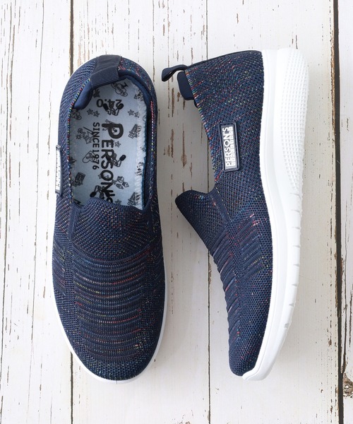 PERSON'S（パーソンズ）の「PERSON'S 軽量ニットスニーカー（スリッポン・レディース・ネイビー/ピンク/ブラック・22.5cm/24.0cm/23.5cm/23.0cm/24.5cm）」の3枚目の写真