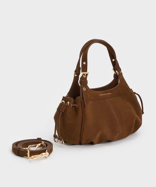 CHARLES & KEITH(チャールズ & キース)の「Lillith ミニリリス ドローストリング トートバッグ(トートバッグ・レディース・ダークブラウン系5・S)」の7枚目の写真