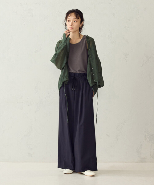 COMME CA ISM(コムサイズム)の「【セットアイテム】シアーシャツ+タンクトップ(Tシャツ/カットソー・レディース・キャメル/ライトグレー/グリーン/ネイビー・MEDIUM/LARGE)」の16枚目の写真