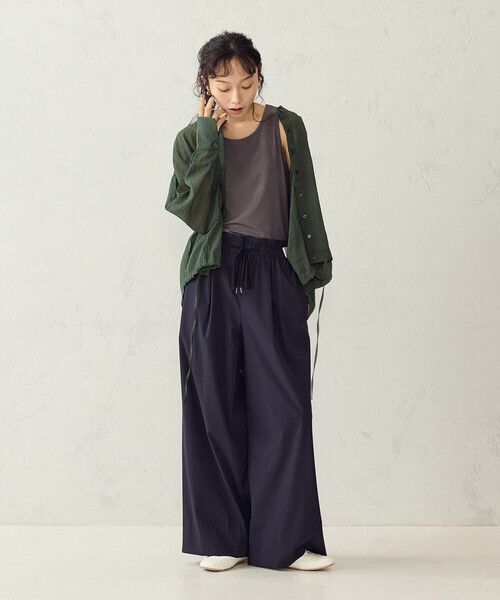 COMME CA ISM(コムサイズム)の「【セットアイテム】シアーシャツ+タンクトップ(Tシャツ/カットソー・レディース・キャメル/ライトグレー/グリーン/ネイビー・MEDIUM/LARGE)」の17枚目の写真