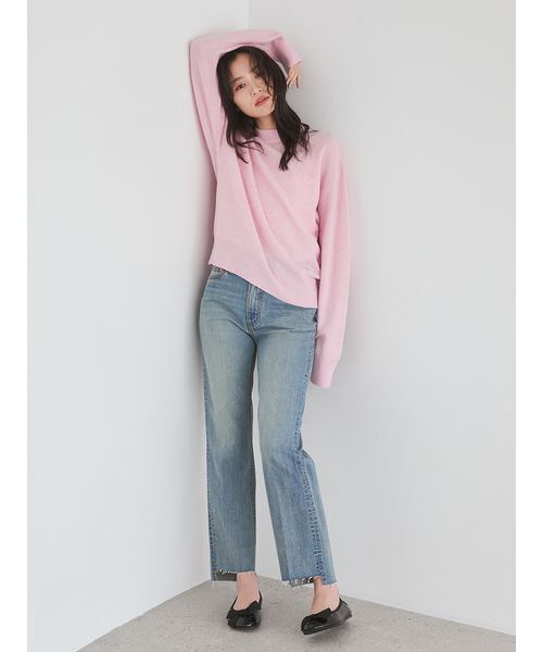 Mila Owen(ミラオーウェン)の「裾段差テーパードデニムパンツ(デニムパンツ・レディース・インディゴブルー/ブルー/ライトブルー/ブラック・2/00/1/0)」の9枚目の写真