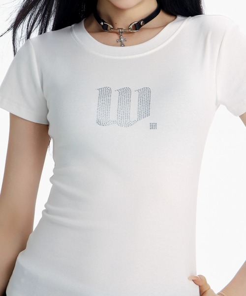 SHEPP(シープ)の「【Y2K】バックエンジェルラインストーンタイトチビTシャツ(Tシャツ/カットソー・レディース・ブラック/ホワイト・L/M)」の21枚目の写真