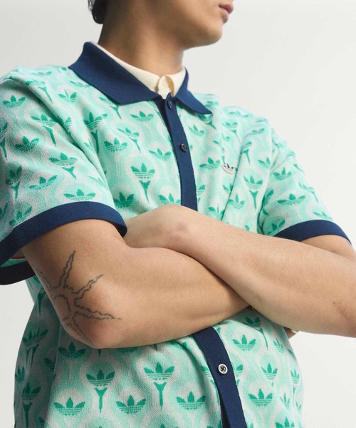 adidas(アディダス)の「オリジナルス ニットポロシャツ【adidas Golf/アディダスゴルフ】(ポロシャツ・メンズ・グリーン・X-LARGE/LARGE/MEDIUM/SMALL/XX-LARGE/3XL)」の4枚目の写真