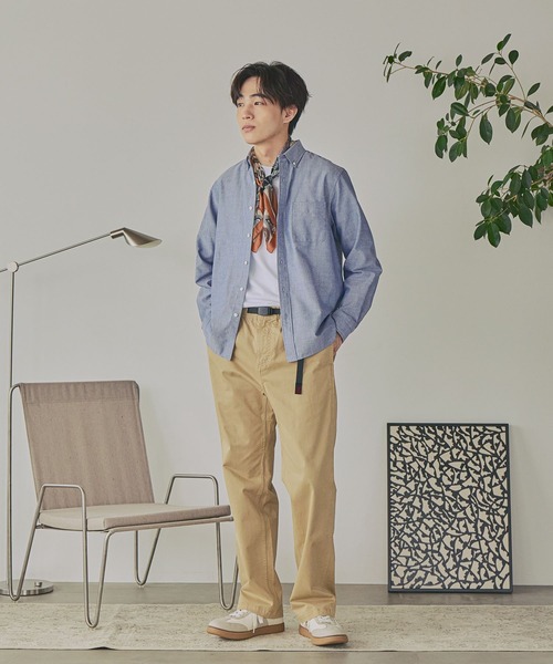 GLOBAL WORK(グローバルワーク)の「イージーケアオックス/ボタンダウンシャツ/680717(シャツ/ブラウス・メンズ・オフホワイト/サックスブルー/バーガンディー・SMALL/X-LARGE/LARGE/MEDIUM)」の6枚目の写真
