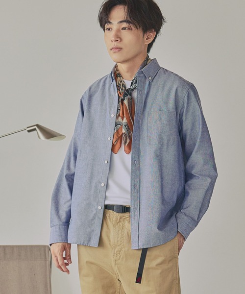 GLOBAL WORK(グローバルワーク)の「イージーケアオックス/ボタンダウンシャツ/680717(シャツ/ブラウス・メンズ・オフホワイト/サックスブルー/バーガンディー・SMALL/X-LARGE/LARGE/MEDIUM)」の7枚目の写真