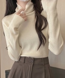 タートルネック タイト長袖ニット
