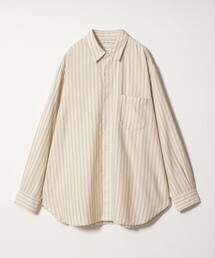 <Steven Alan> ネル オンブレストライプ レギュラーカラー シャツ LOOSE