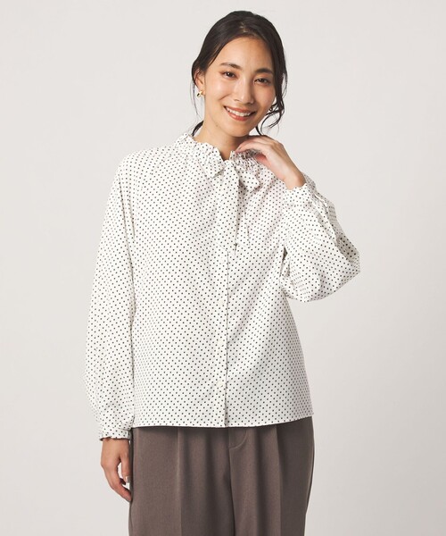 A DAY IN THE LIFE UNITED ARROWS(アデイインザライフユナイテッドアローズ)の「ボウタイ フリルネックブラウス <A DAY IN THE LIFE>(シャツ/ブラウス・レディース・ライトピンク/ホワイト/その他1/ライトブルー・FREE)」の14枚目の写真