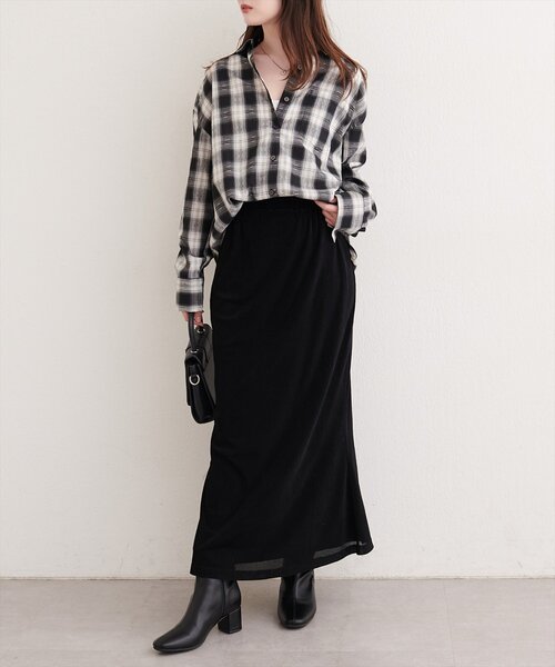 natural couture(ナチュラルクチュール)の「便利なマルチWAYチェックシャツ(シャツ/ブラウス・レディース・ブラウン/ブラック・FREE)」の12枚目の写真