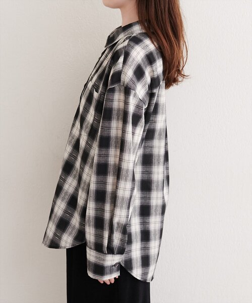 natural couture(ナチュラルクチュール)の「便利なマルチWAYチェックシャツ(シャツ/ブラウス・レディース・ブラウン/ブラック・FREE)」の14枚目の写真