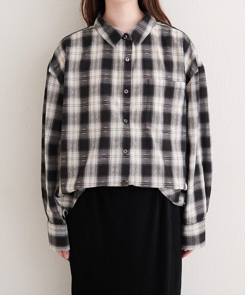 natural couture(ナチュラルクチュール)の「便利なマルチWAYチェックシャツ(シャツ/ブラウス・レディース・ブラウン/ブラック・FREE)」の16枚目の写真