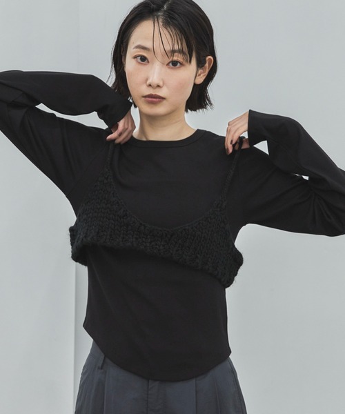 feepur(フェピュール)の「【ハンドウォッシャブル】ローゲージニットブラビスチェ(その他トップス・レディース・ブラック/チャコールグレー・MEDIUM)」の14枚目の写真