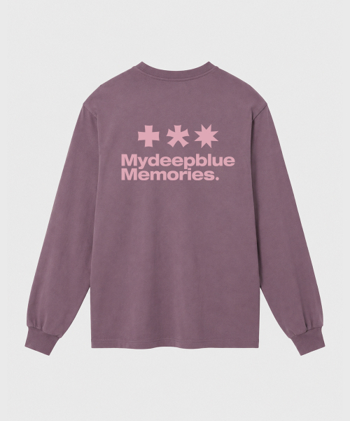 mydeepbluememories(マイディープブルーメモリーズ)の「MM SYMBOL LOGO LONG SLEEVE T(DARK PINK)(Tシャツ/カットソー・レディース・ホワイト・ONE SIZE)」の1枚目の写真