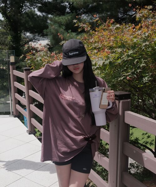mydeepbluememories(マイディープブルーメモリーズ)の「MM SYMBOL LOGO LONG SLEEVE T(DARK PINK)(Tシャツ/カットソー・レディース・ホワイト・ONE SIZE)」の5枚目の写真