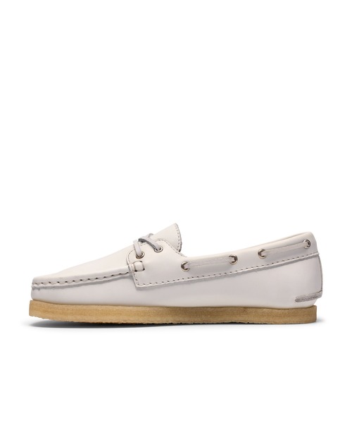 Clarks(クラークス)の「GODNEY BOAT. WHITE GRAIN LEA(スニーカー・レディース・ホワイト・23.5cm/24.0cm/22.5cm/23.0cm/25.0cm/24.5cm)」の3枚目の写真