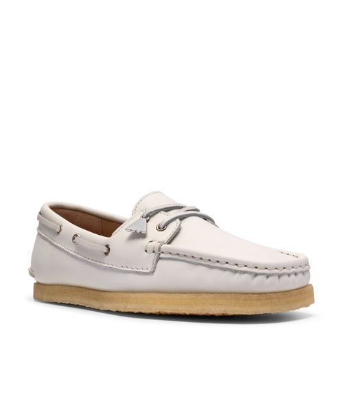 Clarks(クラークス)の「GODNEY BOAT. WHITE GRAIN LEA(スニーカー・レディース・ホワイト・23.5cm/24.0cm/22.5cm/23.0cm/25.0cm/24.5cm)」の4枚目の写真