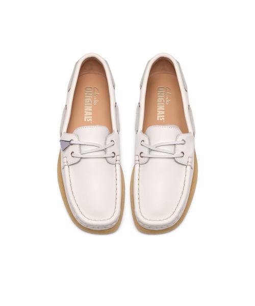 Clarks(クラークス)の「GODNEY BOAT. WHITE GRAIN LEA(スニーカー・レディース・ホワイト・23.5cm/24.0cm/22.5cm/23.0cm/25.0cm/24.5cm)」の5枚目の写真