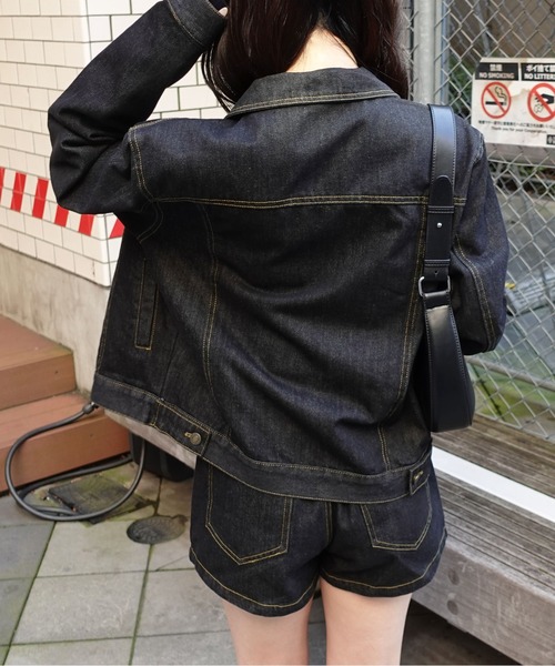unnu(ユヌ)の「ジップアップデニムジャケット(デニムジャケット・レディース・ダークブルー・M/L)」の4枚目の写真