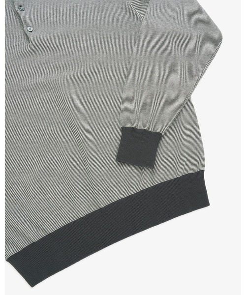FRONT 11201（フロントワンワントゥーオーワン）の「11201 Organic Cotton Knitted Polo（ポロシャツ・メンズ・チャコールグレー・XL/L/M/S）」の4枚目の写真