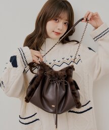 Chico（チコ）の「ファーコンビチェーンショルダーバッグ（ショルダーバッグ）」