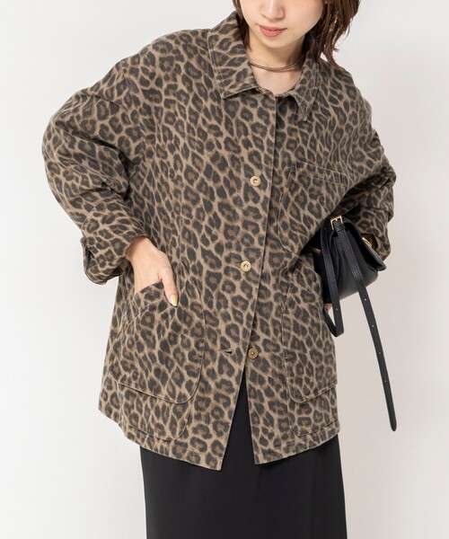 NOLLEY’S(ノーリーズ)の「【WEB限定】ウォッシャブルレオパードジャケット(ブルゾン・レディース・ベージュ系その他3・FREE)」の1枚目の写真