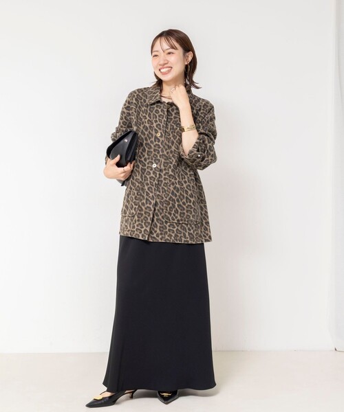 NOLLEY’S(ノーリーズ)の「【WEB限定】ウォッシャブルレオパードジャケット(ブルゾン・レディース・ベージュ系その他3・FREE)」の2枚目の写真