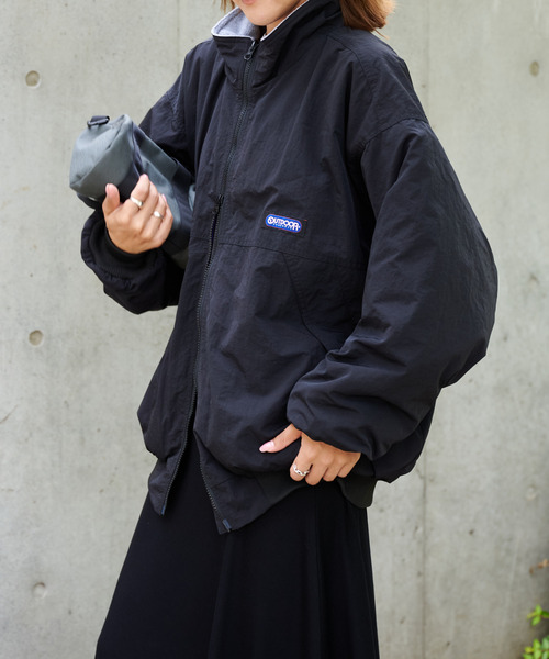 OUTDOOR PRODUCTS(アウトドアプロダクツ)の「FREECE LINED BOMBER JACKET(ブルゾン・レディース・ブラック/レッド・FREE)」の5枚目の写真
