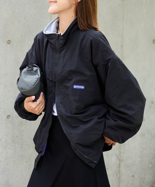 OUTDOOR PRODUCTS(アウトドアプロダクツ)の「FREECE LINED BOMBER JACKET(ブルゾン・レディース・ブラック/レッド・FREE)」の6枚目の写真