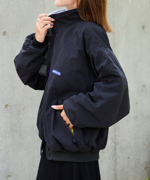 OUTDOOR PRODUCTS(アウトドアプロダクツ)の「FREECE LINED BOMBER JACKET(ブルゾン・レディース・ブラック/レッド・FREE)」の7枚目の写真