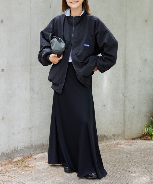 OUTDOOR PRODUCTS(アウトドアプロダクツ)の「FREECE LINED BOMBER JACKET(ブルゾン・レディース・ブラック/レッド・FREE)」の10枚目の写真