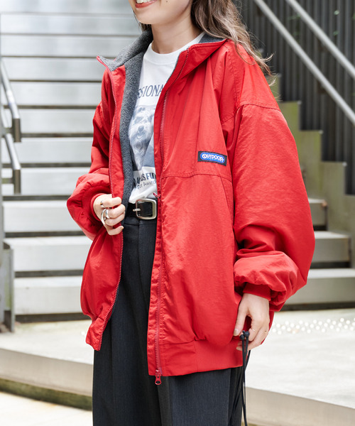 OUTDOOR PRODUCTS(アウトドアプロダクツ)の「FREECE LINED BOMBER JACKET(ブルゾン・レディース・ブラック/レッド・FREE)」の15枚目の写真
