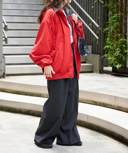 OUTDOOR PRODUCTS(アウトドアプロダクツ)の「FREECE LINED BOMBER JACKET(ブルゾン・レディース・ブラック/レッド・FREE)」の22枚目の写真