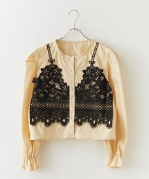 Chick | Front Lace Collarless Shirt / フロントレース ノーカラーシャツ 夏物 夏服(シャツ/ブラウス)