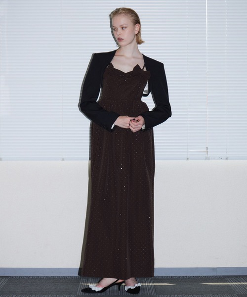 ANDRESD(アンドレスド)の「グリントリボンロングドレス / GLINT RIBBON LONG DRESS(ドレス・レディース・ブラック/ブラウン・S/M/L)」の3枚目の写真